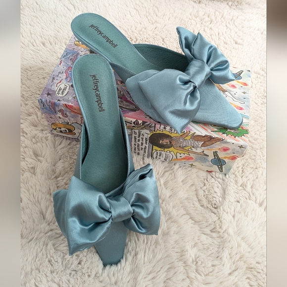 Jeffrey Campbell Shoes - Jeffrey Campbell Ruban Satin Bow Mules 9
